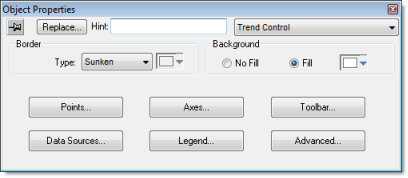 Object Properties: Trend Control dialog
